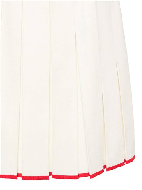 ミニスカート THOM BROWNE Women Skirts FKK132BY1037100 White THOM BROWNE Pleated wool-blend mini skirt | NET-A-PORTER